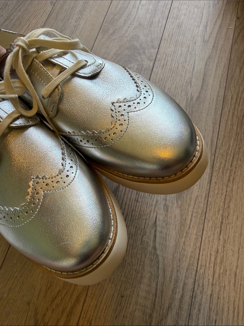 Like new perfect Cole Haan Grand City Platform Oxford Silver 7.5 - Picture 5 of 12